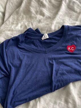 KC Heart Patch Navy Charlie Hustle T-Shirt